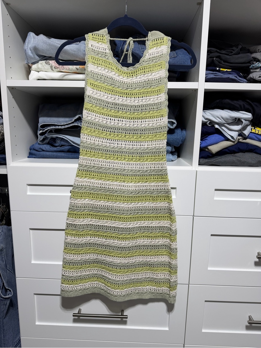American Eagle Crochet Open Back Dress